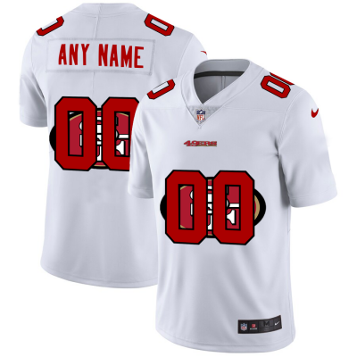 San Francisco 49ers Custom White Men's Nike Team Logo Dual Overlap Limited NFL Jersey